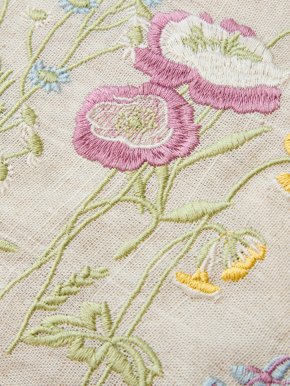 Floral Embroidered Cotton Linen Sleeveless Dress