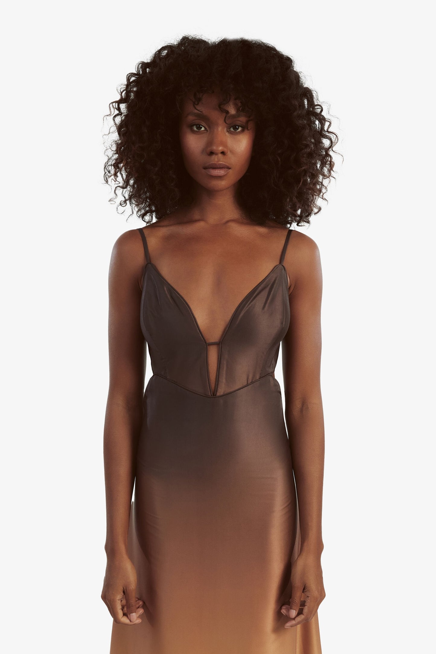 Karlotta Slip Dress - Brown Ombre