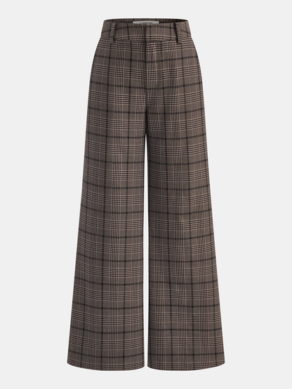 Plaid Wide-Leg Pants