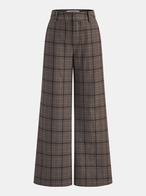 Plaid Wide-Leg Pants
