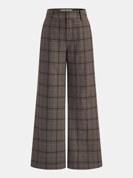 Plaid Wide-Leg Pants