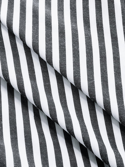 Knot-Waist Striped Cotton-Blend Shirt