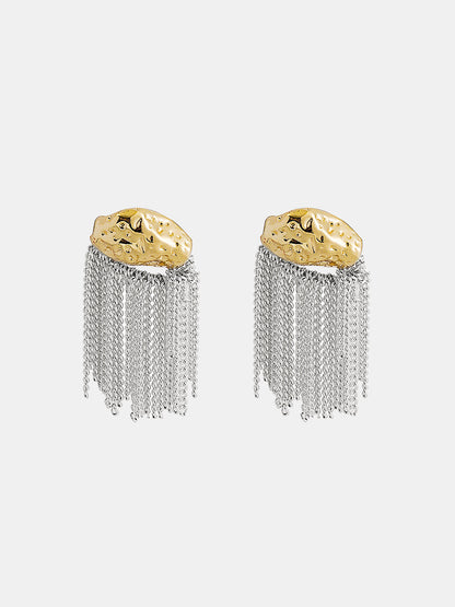 Textured Tassel Chain Earrings