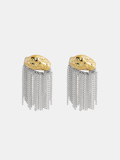 Textured Tassel Chain Earrings
