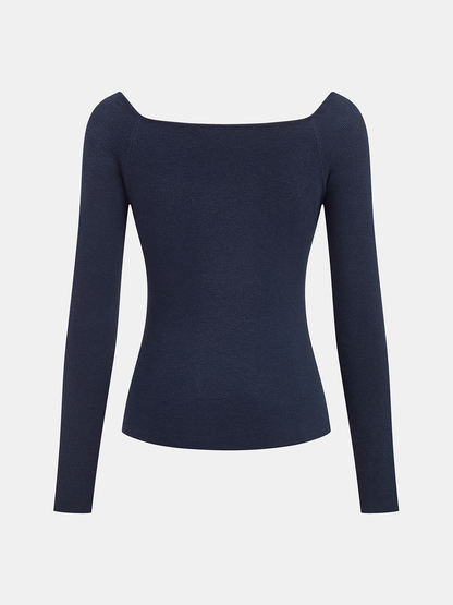 Long Sleeve Top & Capelet Knit Two-Piece Set