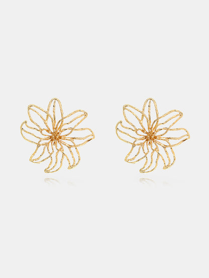 Openwork Flower Stud Earrings