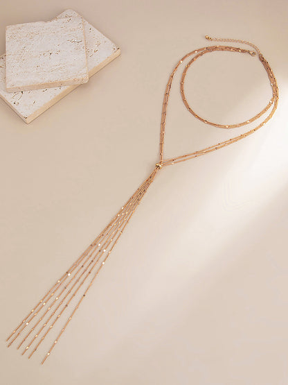 Layered Back Drop Lariat Necklace