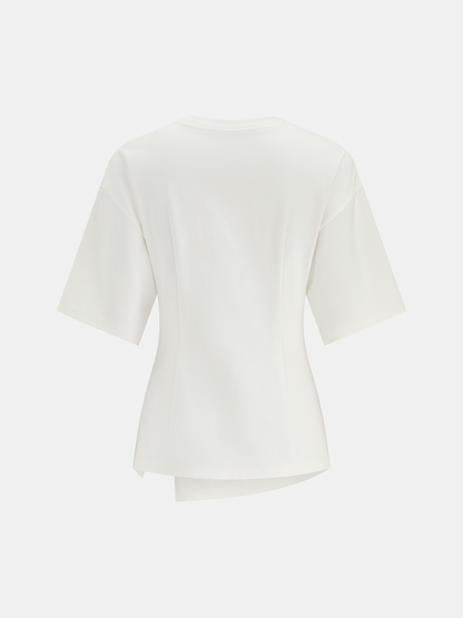 Twisted Asymmetrical Short Sleeve Top