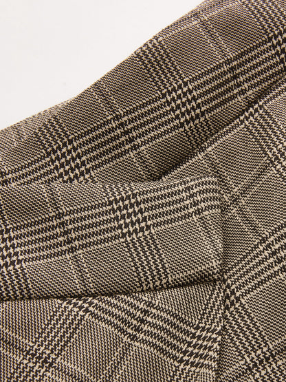 Plaid Wrap Wide Leg Pants