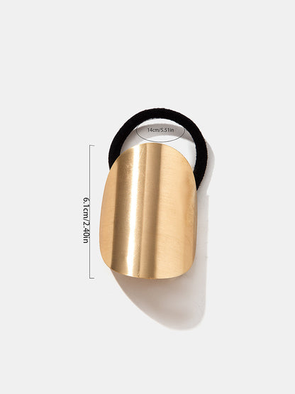 Minimalist Metallic Oval Ponytail Hair Clip
