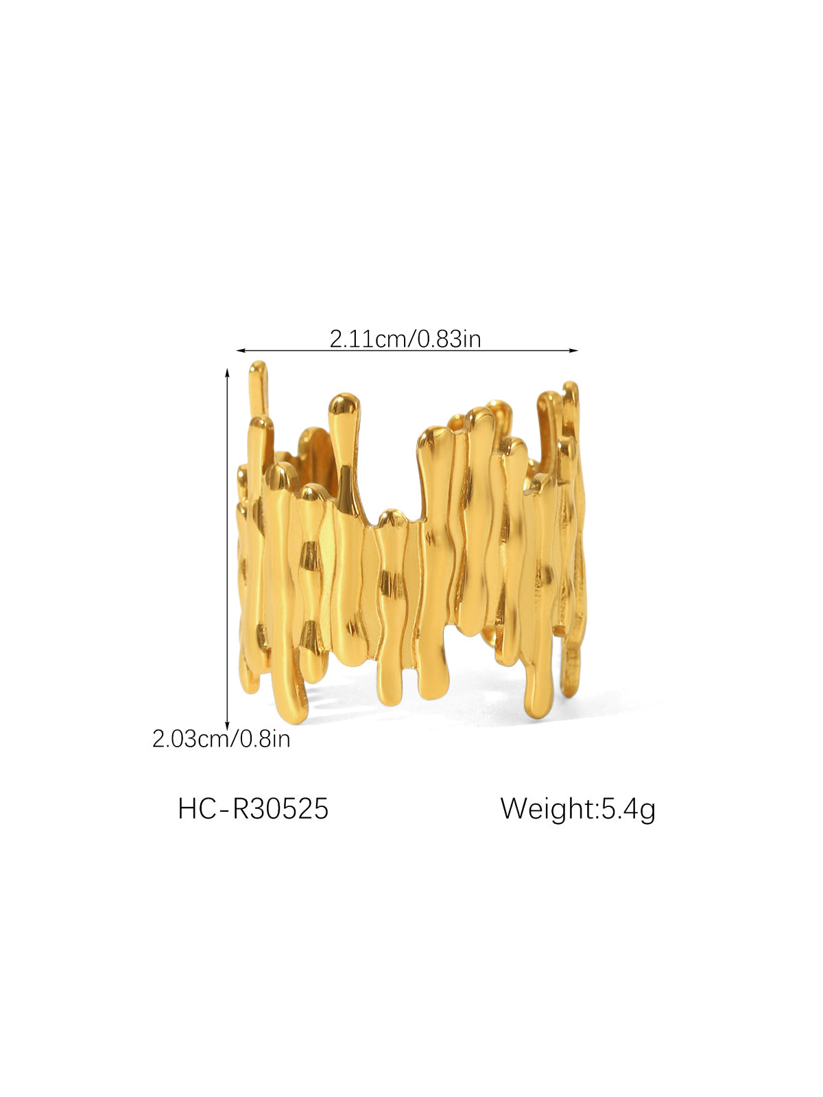 Irregular Drip Wide Band Ring