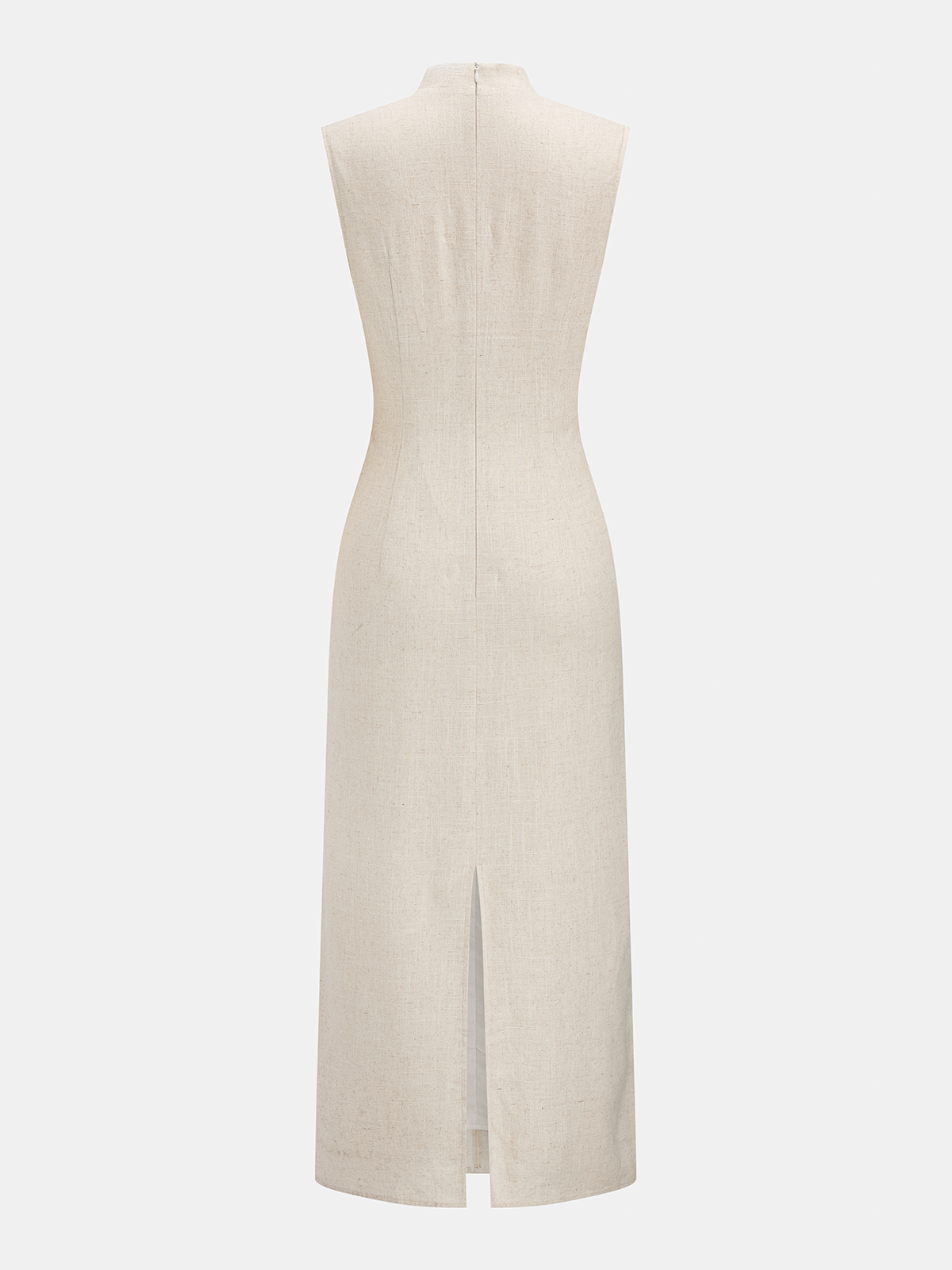 Floral Embroidered Cotton Linen Sleeveless Dress