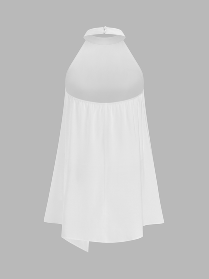 Halter Asymmetric Hem Top & Pants Set