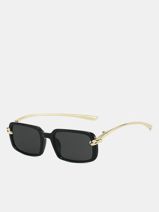 Metal Twist Detail Rectangular Frame Sunglasses