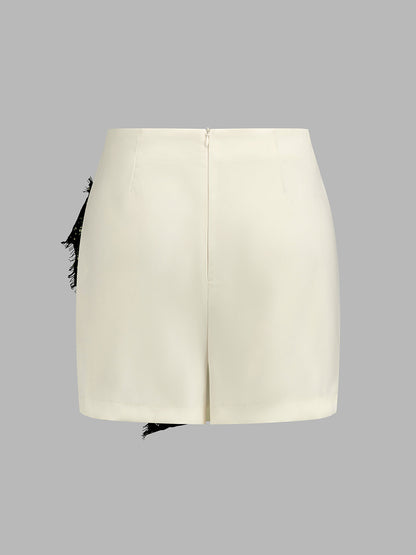 Contrast Lace Casual Skort