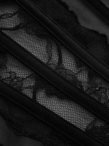 Sheer Mesh Boning Corset Top
