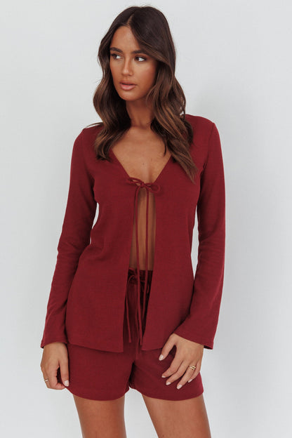 Ryder Drawstring Shorts Burgundy
